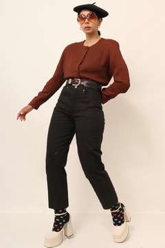 Calça cintura alta SHIMAS jeans preta - Capichó Brechó