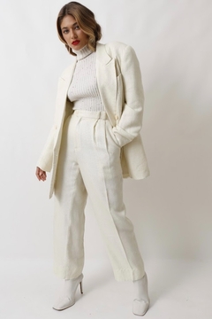Conjunto branco calça + blazer cru vintage - comprar online
