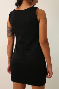 vestido curto preto flores vintage - loja online