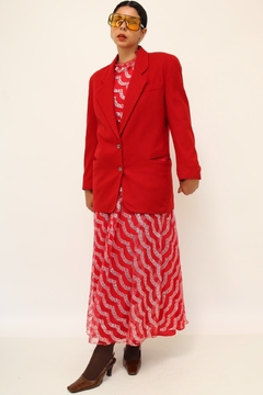 Blazer vermelho acinturado vintage - comprar online