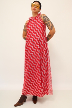 Vestido vermelho bababdos vintage brilho - comprar online