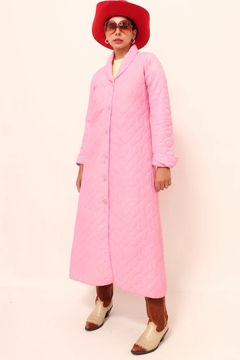 Imagem do robe matelasse rosa acolchoado vintage
