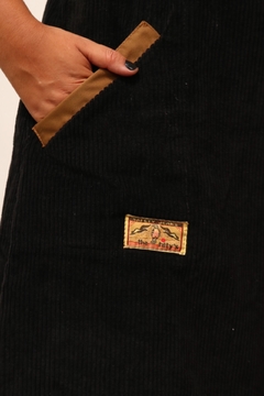 Imagem do Vestido preto transpassado algodão cotele