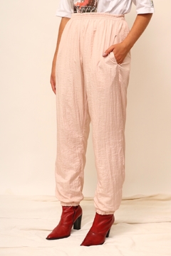 Conjunto rosa de nylon calça + jaqueta vintage - loja online
