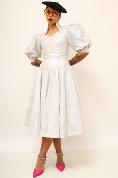 Vestido prata vintage chic 50´s