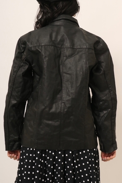 jaqueta couro forrada preta vintage na internet