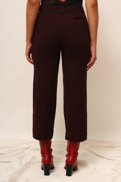Calça tricot marrom vermelho - loja online