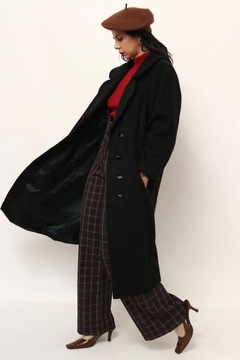 Imagem do casaco longo lã textura vintage preto