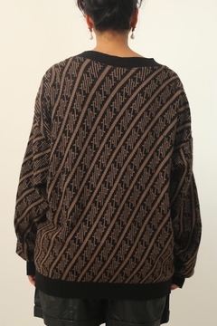 pulover manga bufante estampa vintage