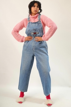 macacão jardineira jeans vintage 90’s - comprar online