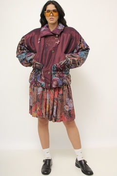Jaqueta nylon acinturada roxa vintage na internet