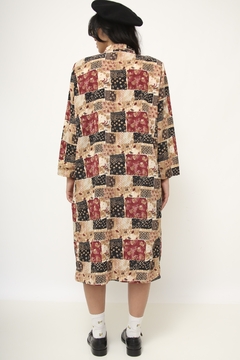 Kimono estampado ombreira vintage na internet