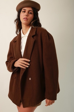 Casaco marrom lã forrado vintage - comprar online