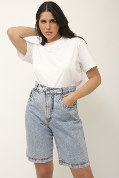 Bermuda jeans cintura alta vintage - loja online