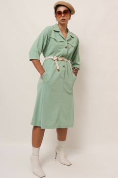 vestido verde california vintage na internet