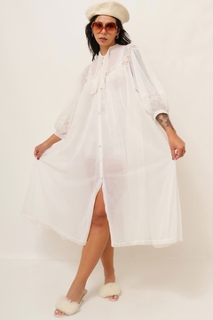 Capa robe vintage camadas tecido transparencia 70´s - loja online