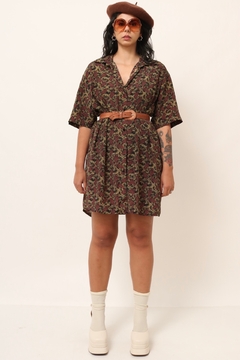 camisa vestido vintage marrom - loja online