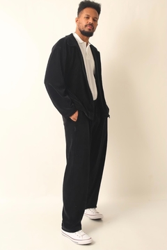 conjunto veludo preto calça + blusa vintage