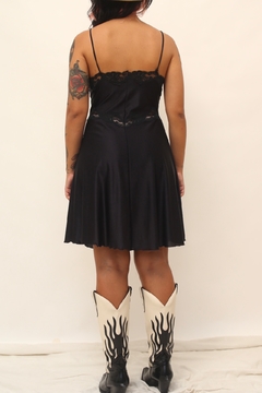 Sleep Dress preto decote vintage - comprar online