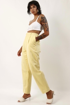 Calça cintura mega alta amarela vintage - comprar online