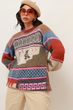 pulôver lhamas tricot manga longa - comprar online