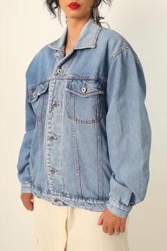 Jaqueta jeans bomber azul classica - loja online