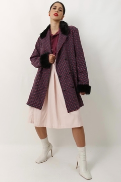casaco roxo estampa pelucia gola e manga na internet