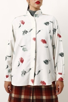 Camisa flores tecido estilo linho na internet