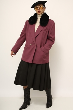 Blazer roxo gola pelucia removivel forrado - comprar online