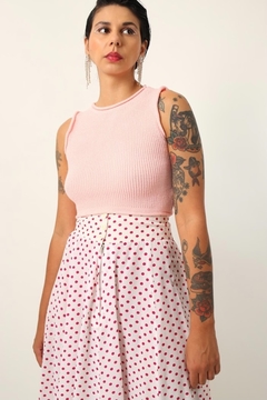 Cropped tricot rosinha textura - comprar online