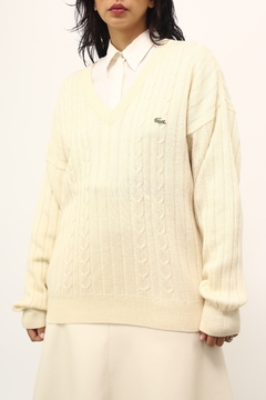 Pulover classico off white LACOSTE VINTAGE - loja online