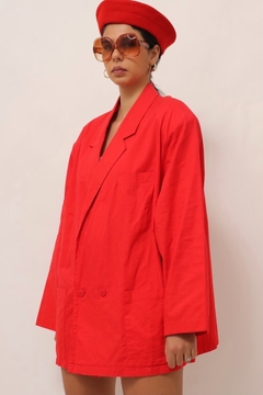 Blazer vermelho algodão amplo vintage - comprar online