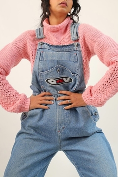 macacão jardineira jeans vintage 90’s na internet