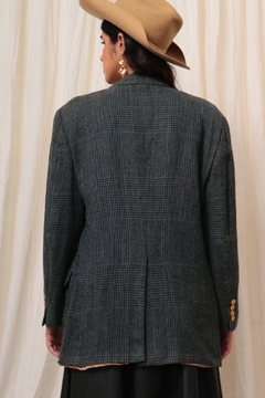 Blazer xadrez verde forrado vintage - comprar online