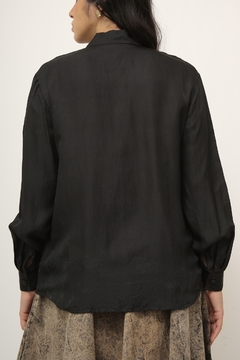 Camisa TESS 100% seda preta - comprar online