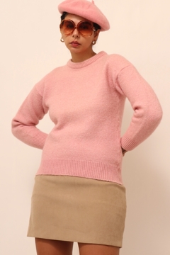 tricot lã rosinha potro vintage - comprar online