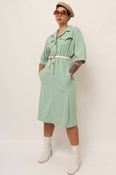 vestido verde california vintage - Capichó Brechó