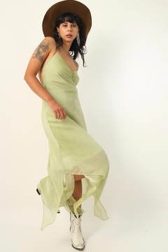 vestido verde forrado 90’s vintage - loja online