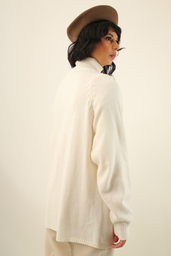 Cardigan tricot textura longo off - loja online