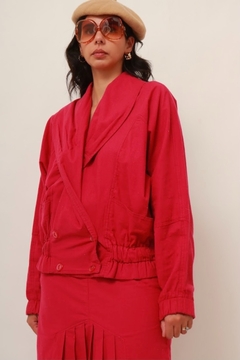 conjunto saia + jaqueta rosa vintage - loja online