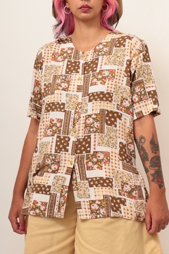 Camisa estampada vintage western na internet