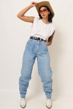 calça jeans cintura alta azul 90’s - comprar online
