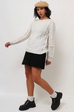 tricot textura off white vintage - loja online
