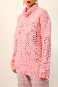 Tricot rosa super grosso gola alta Lady - loja online
