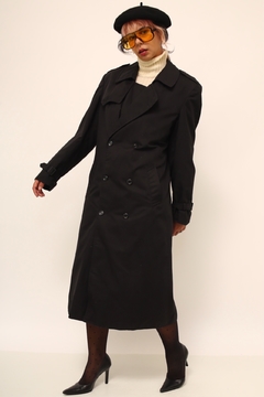 Imagem do Trench coat preto classico forrado