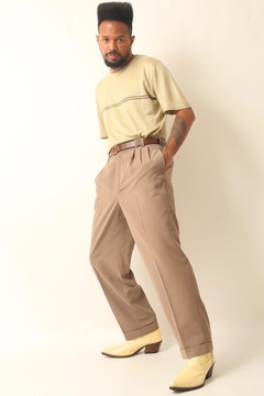 calça alfaiataria oliva cintura alta vintage
