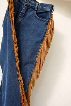 calça jeans classica franja vintage - comprar online