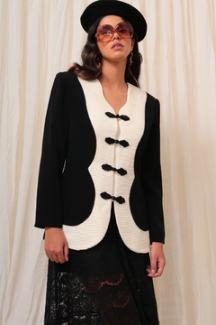 Blazer vintage recorte em branco textura - comprar online