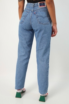 Imagem do Calça jeans cintura media azul grossa