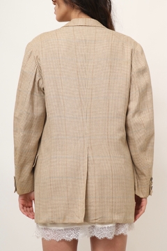 Blazer xadrez bege forrada vintage - comprar online